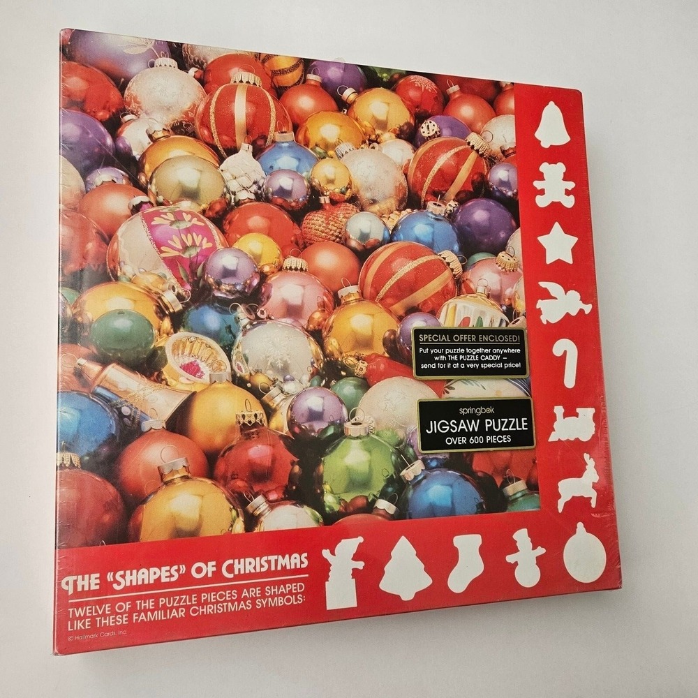 Springbok The Shapes of‎ Christmas 600 Piece Puzzle 24 x 24 New Sealed Vtg READ